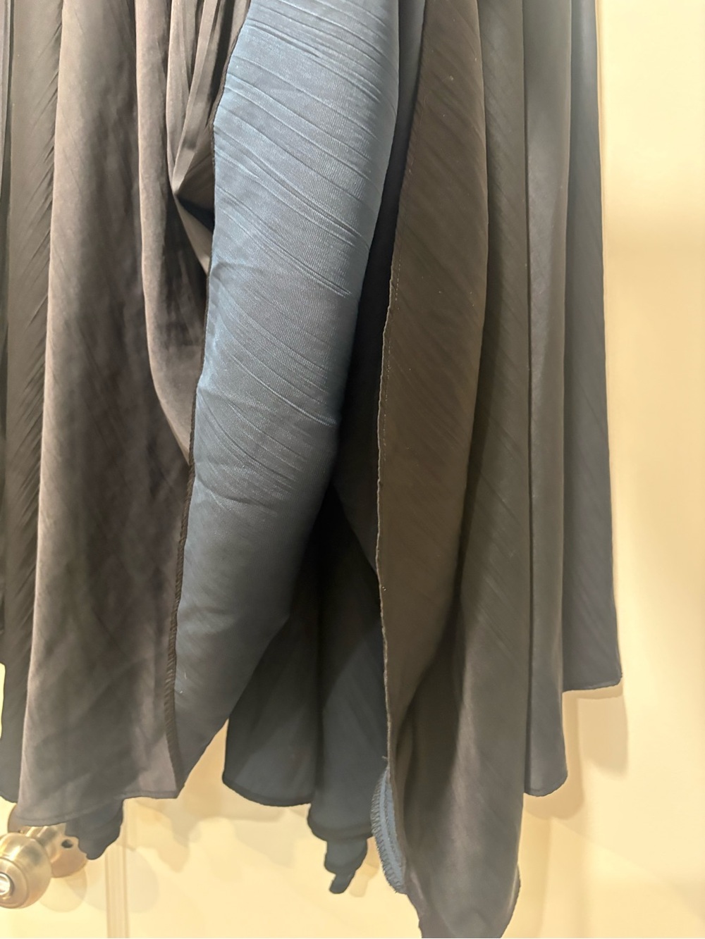 Anthropologie Black and Blue Silky Flowing Elastic Waist Skirt - Picture 5 of 7